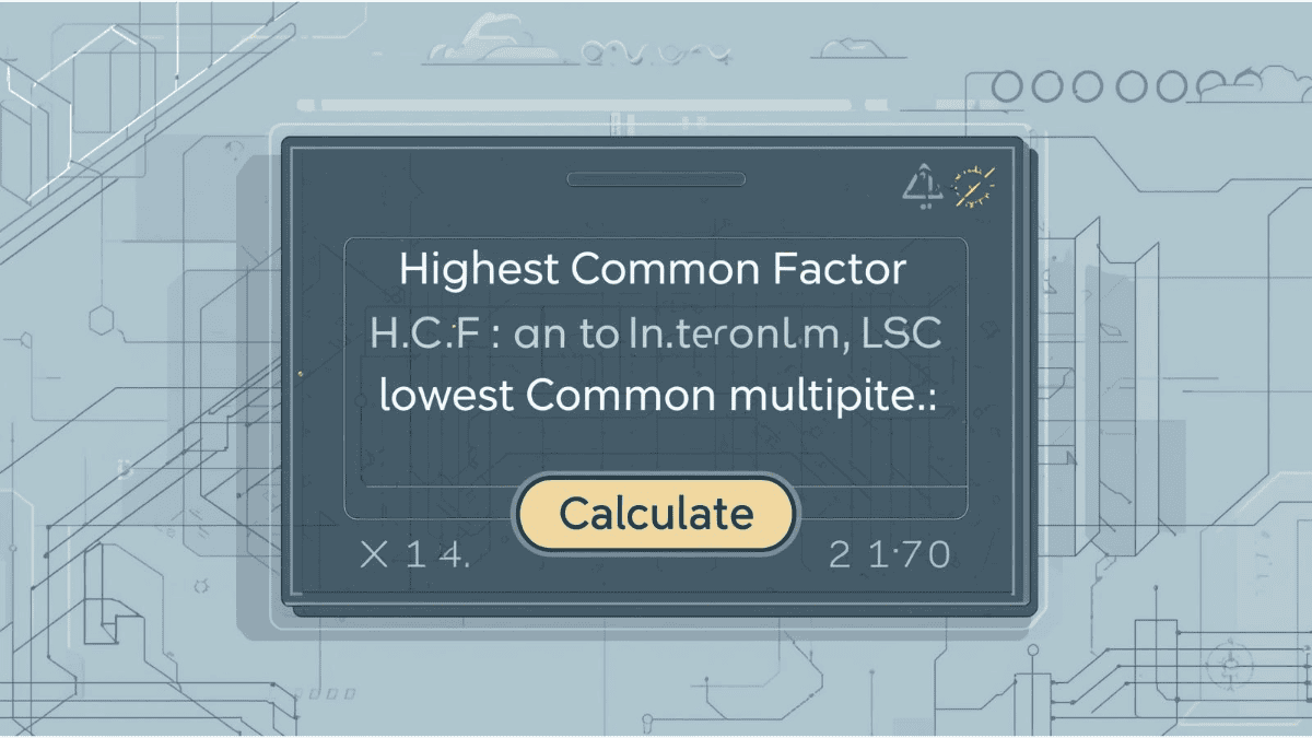 Free Online Hcf And Lcm Calculator